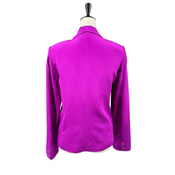 Truth and Pride Magenta Purple 100% Silk Bright Cutaway Open Professional Blazer - Picture 5 of 13